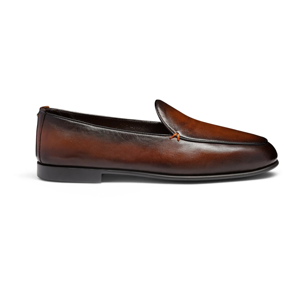 Santoni Uomo Marrone - Leather Loafer - Shoes - 41 Eu