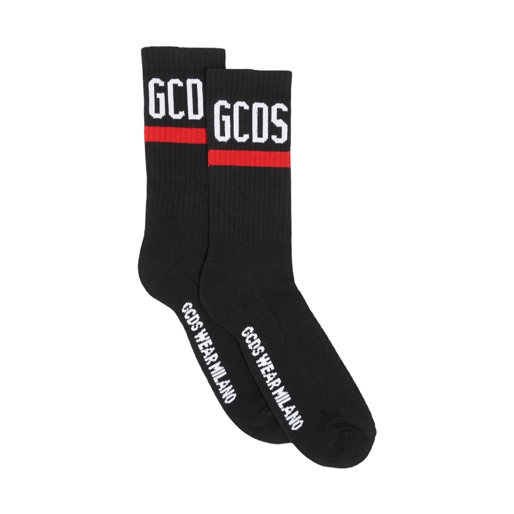 Gcds Katoenen Logo Sokken met Grafisch Contrast Black Heren