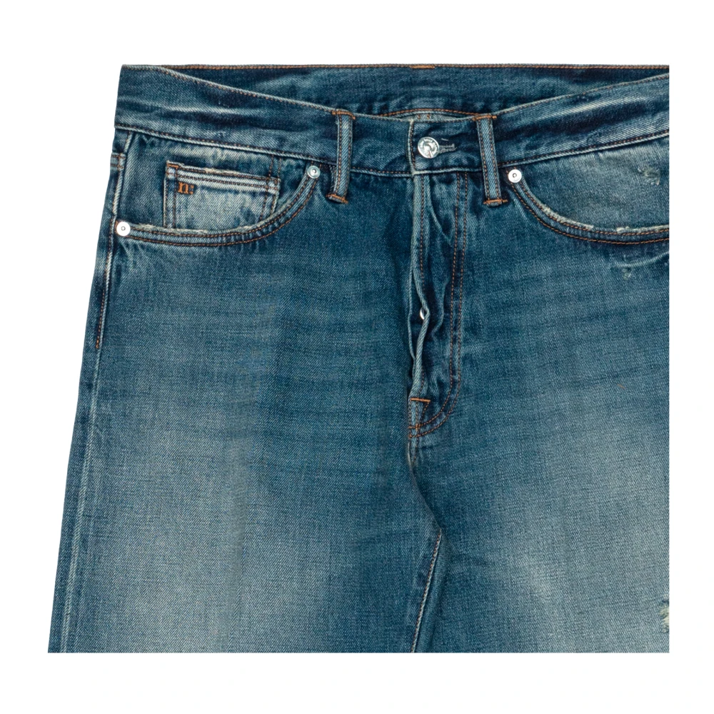 Nine In The Morning Authentieke denim baggy met gezandstraald effect Blue Heren
