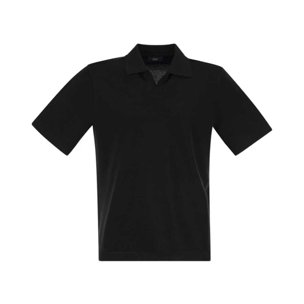 Herno Hombre Negro Camisetas, Talla: M