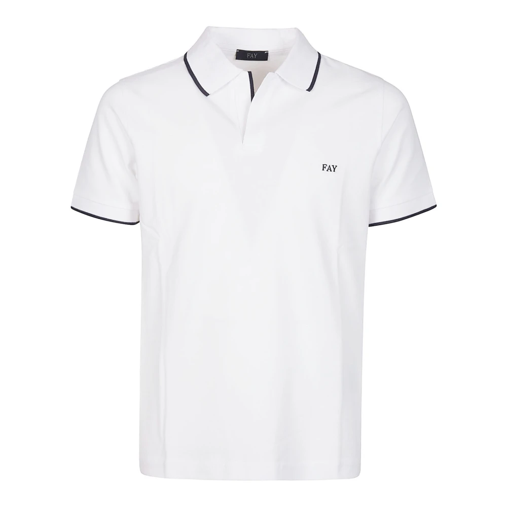 Fay Stretch Country Club Polo Shirt White Heren