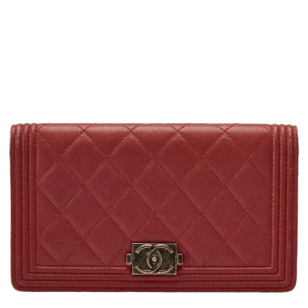 Chanel Vintage Pre-owned Leather wallets Red Dames