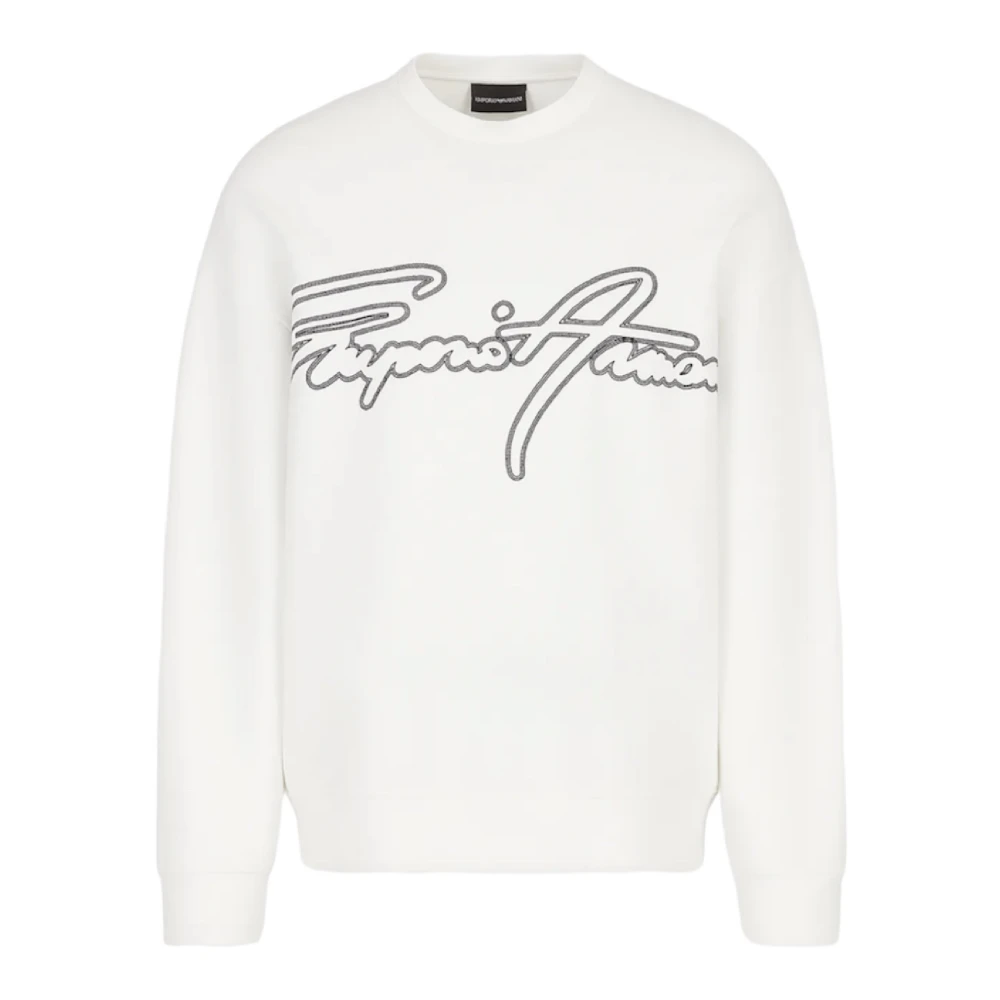 Emporio Armani Men's White Sweatshirts,, Sweatshirt 3R1mdk1jhsz0101 Extra Large