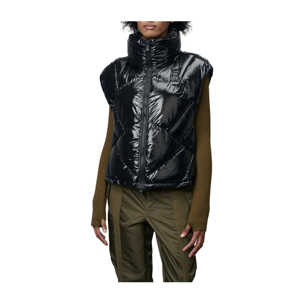 Blauer Zwarte Mouwloze Trui Black Dames