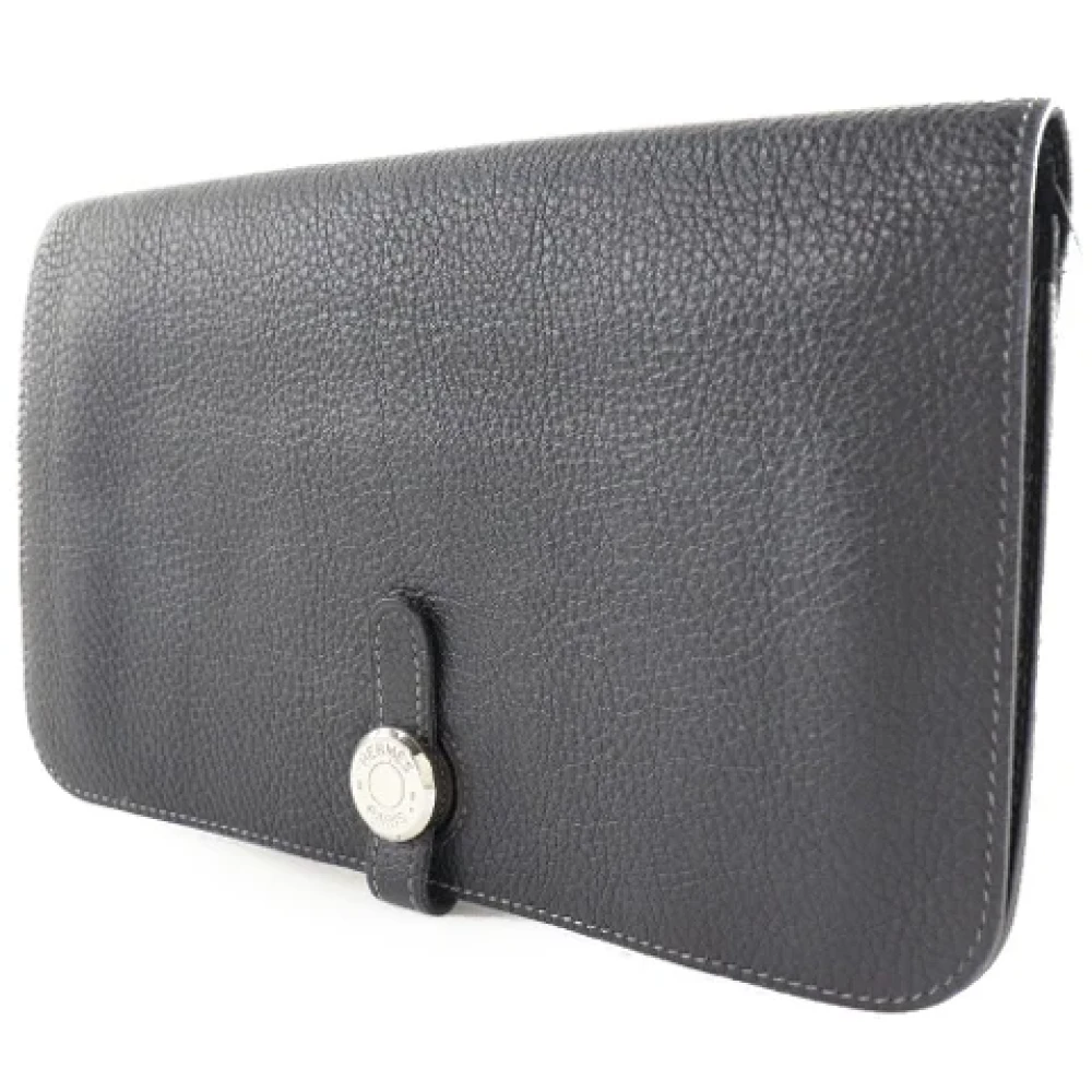 Hermès Vintage Pre-owned Leather wallets Black Dames