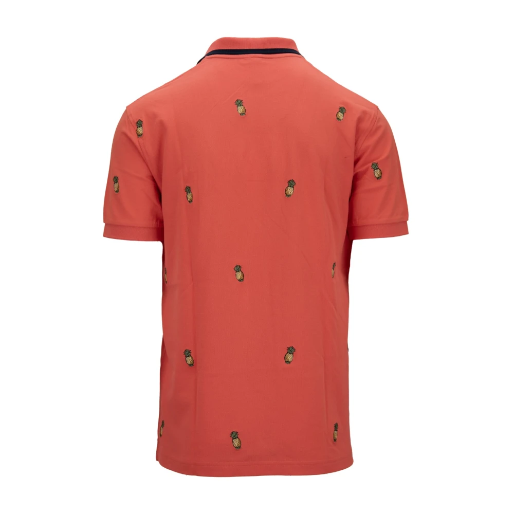 Sun68 Heren Ananas Polo Shirt Red Heren