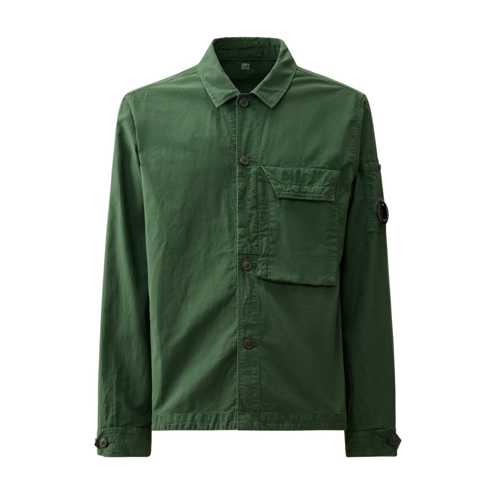 C.P. Company Klassieke Ottoman Overshirt Lens Detail Green Heren