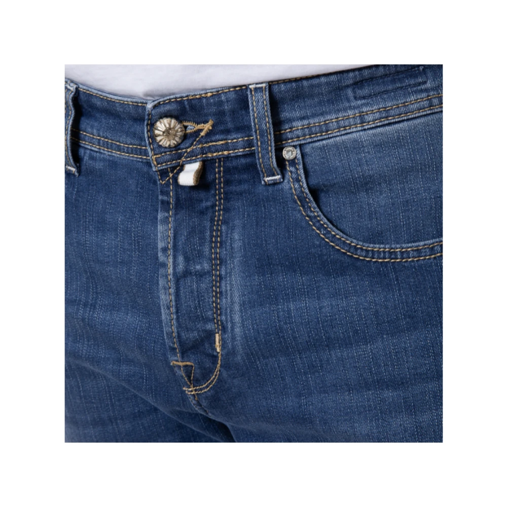 Jacob Cohën Donkerblauwe Gewassen Straight Cut Jeans Blue Heren
