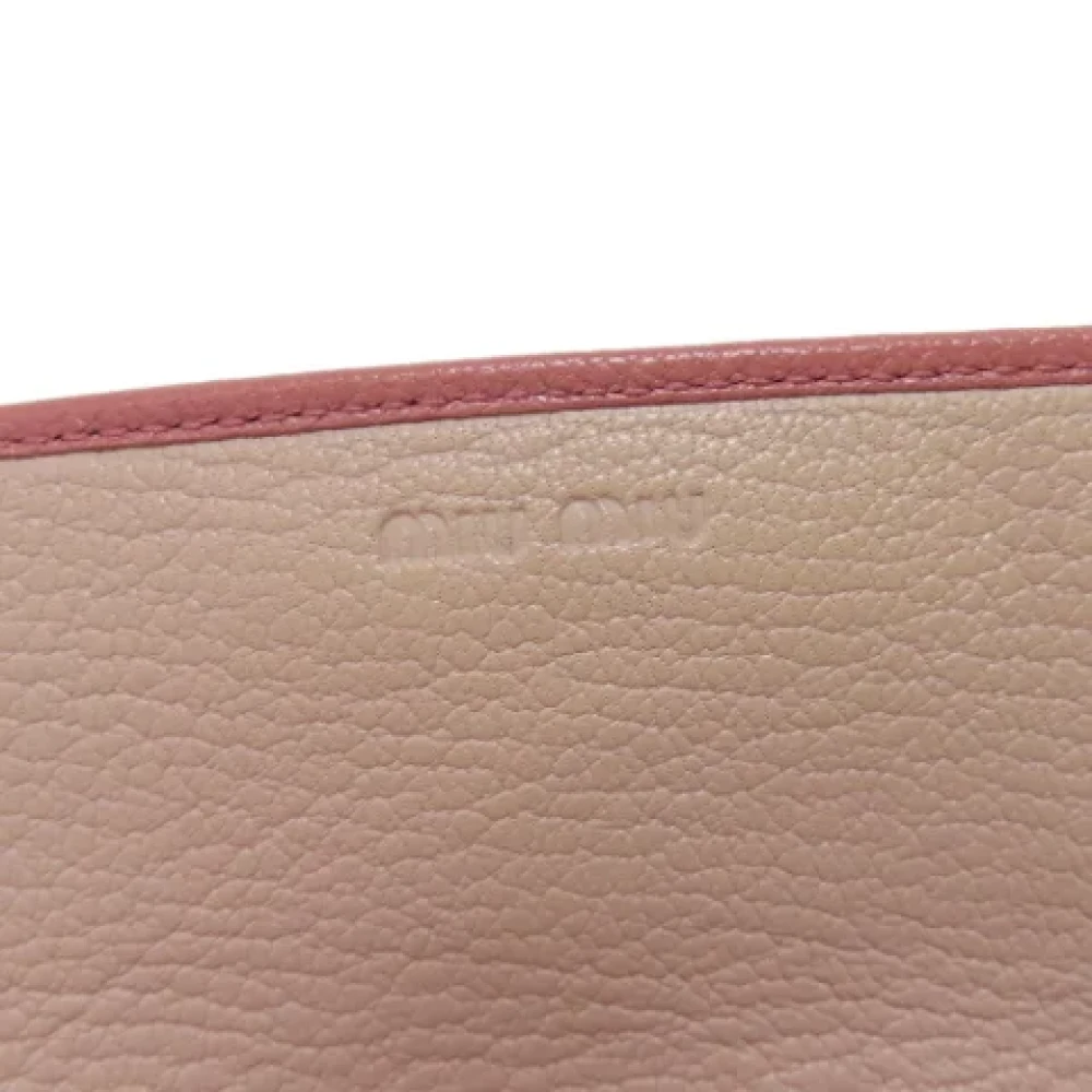 Miu Pre-owned Leather wallets Pink Dames