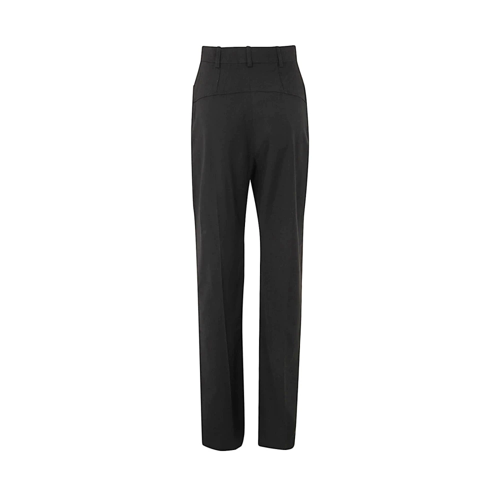 Jacquemus Slim-Fit Straight Broek Black Dames