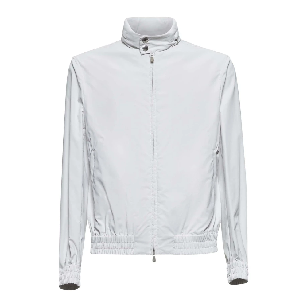 BRUNELLO CUCINELLI Witte Katoenen Jas met Ritssluiting Blue Heren