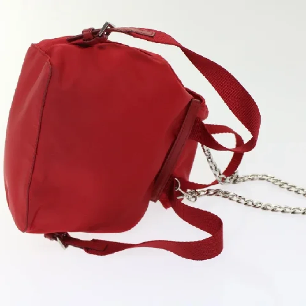 Prada Vintage Pre-owned Nylon backpacks Red Dames