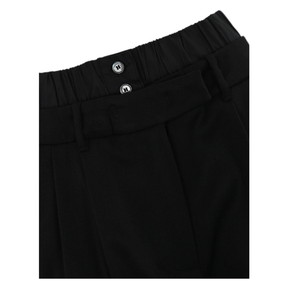 Liviana Conti Zwarte wollen wijde broek Black Dames