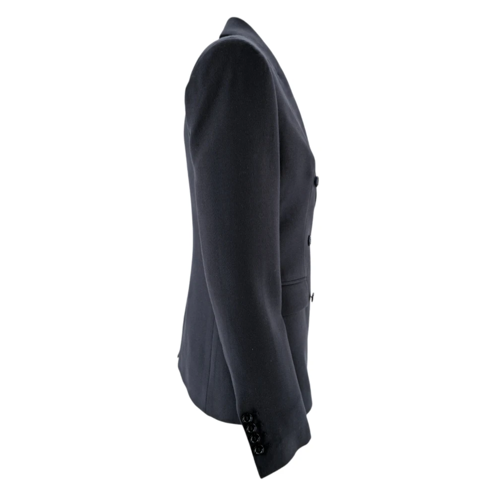 Dondup Blauwe Dubbelrijige Wollen Blazer Jas Blue Dames
