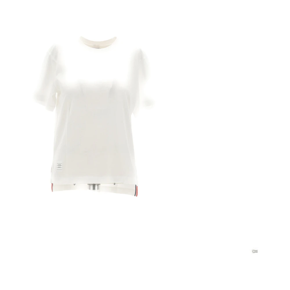 Thom Browne Relaxed Fit T-shirt met zijsplitten White Dames