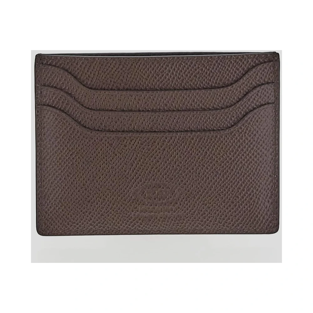 TOD'S Leren Kaarthouder Portemonnee Brown Heren