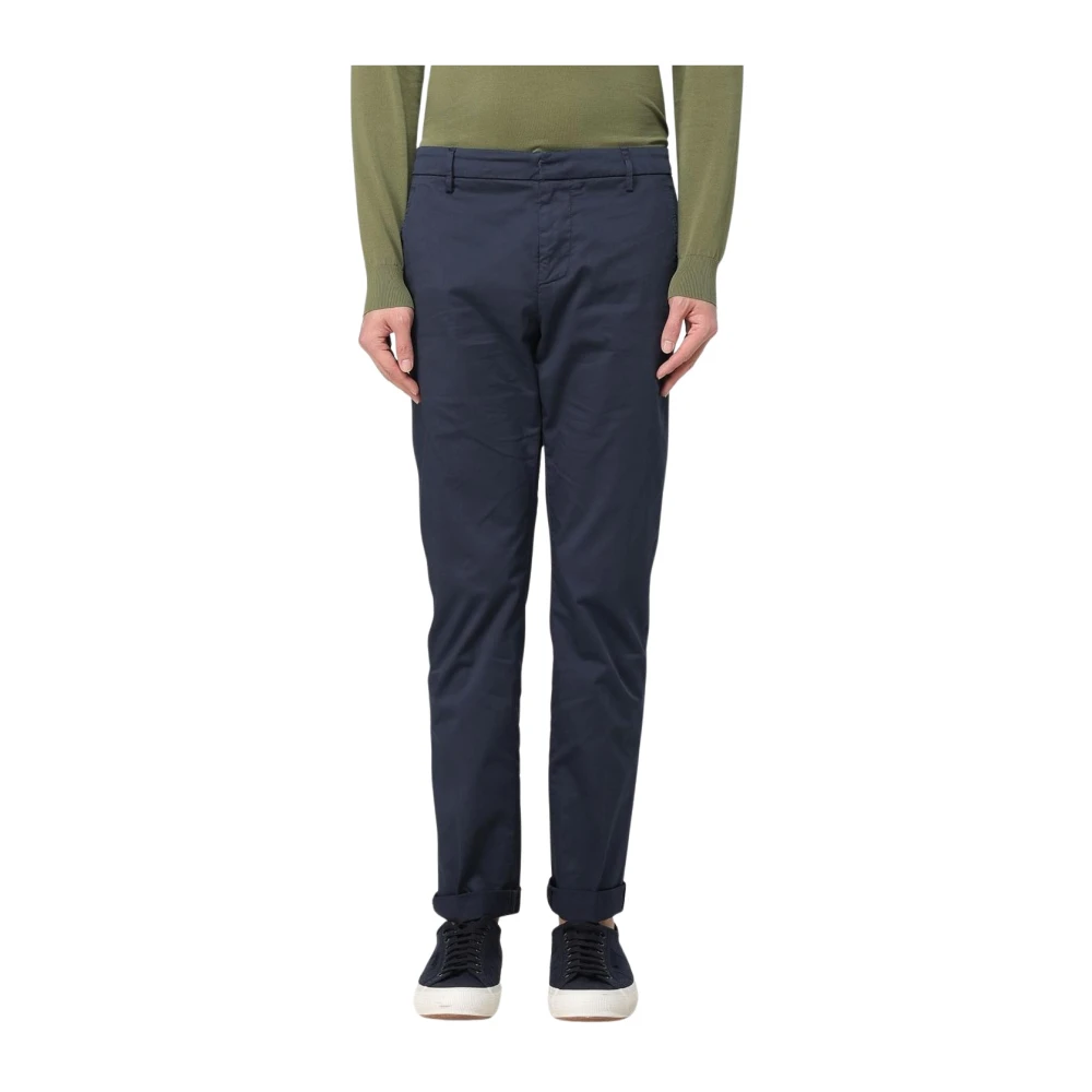 Dondup Men's Blue Chinos, W35, Green Slim Fit Casual Trousers
