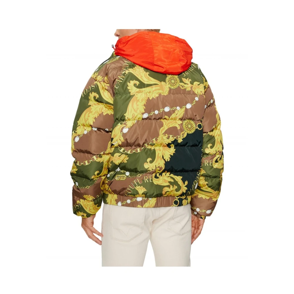 Versace Jeans Couture Omkeerbare Renaissance Print Hooded Puffer Jacket Multicolor Heren