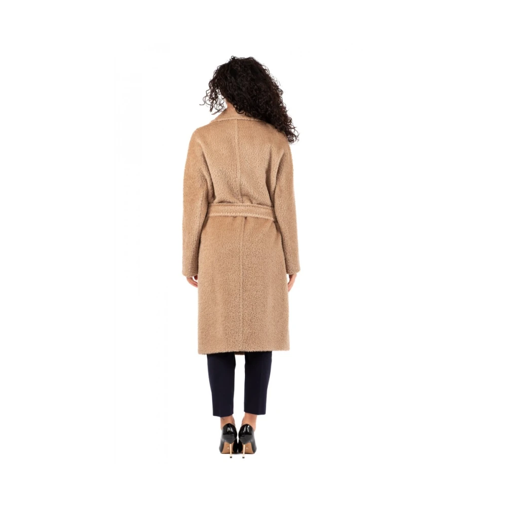 Max Mara Studio Elegante Wollen Jas Brown Dames