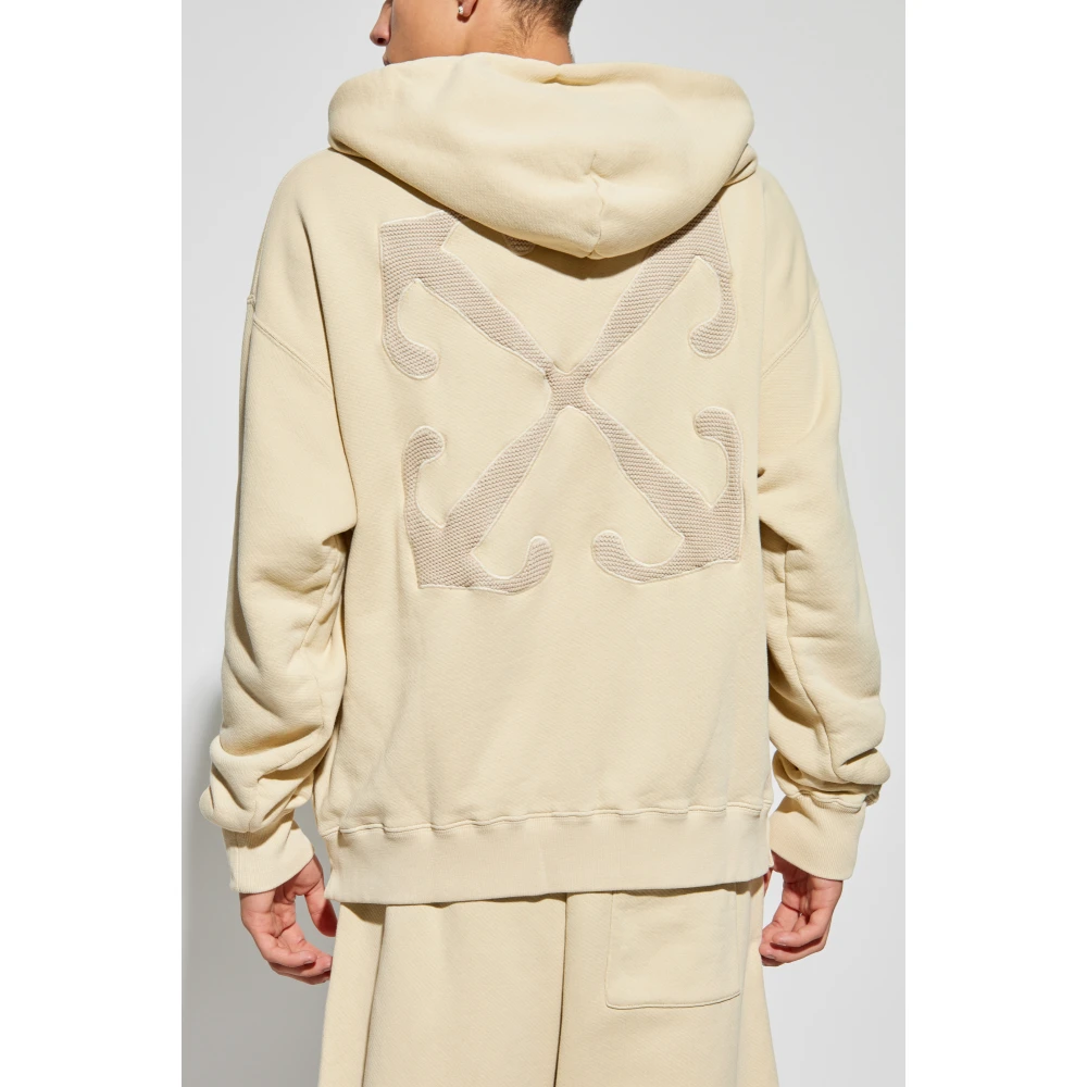 Off White Hoodie Beige Heren