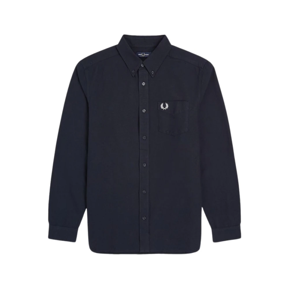 Fred Perry Chemise À Manches Longues En Coton Rayé Homme Chemises Bleu Xl