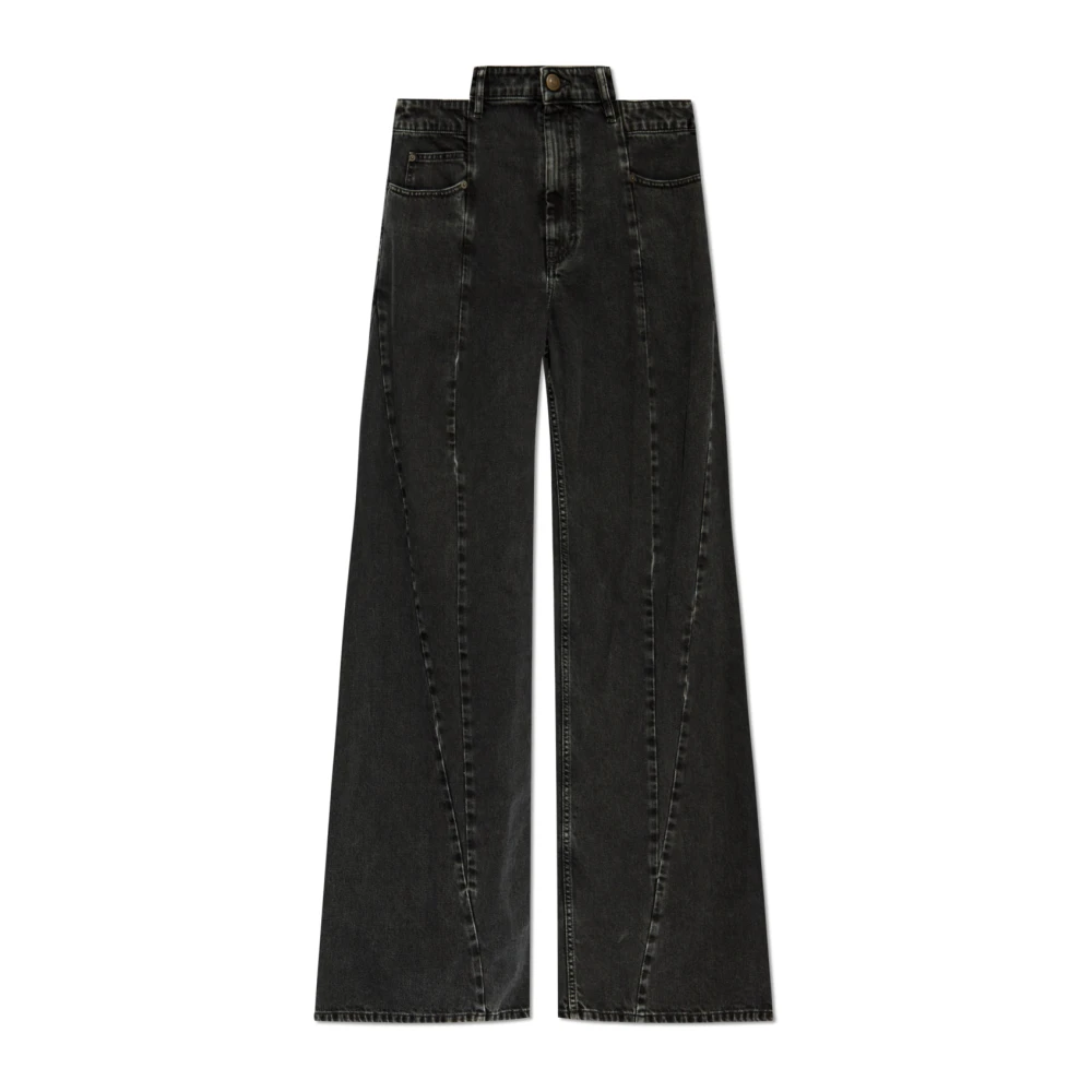 Maison Margiela Women's Black Jeans With Pockets - Wide Jeans - S- Jeans