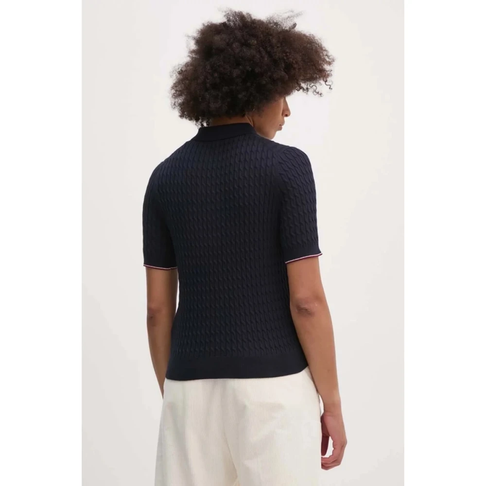 Tommy Hilfiger Blauw Katoenen Poloshirt Blue Heren