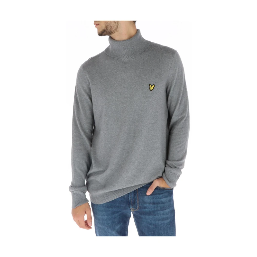 Lyle & Scott Men's Gray Merino Wool Turtleneck Knitwear