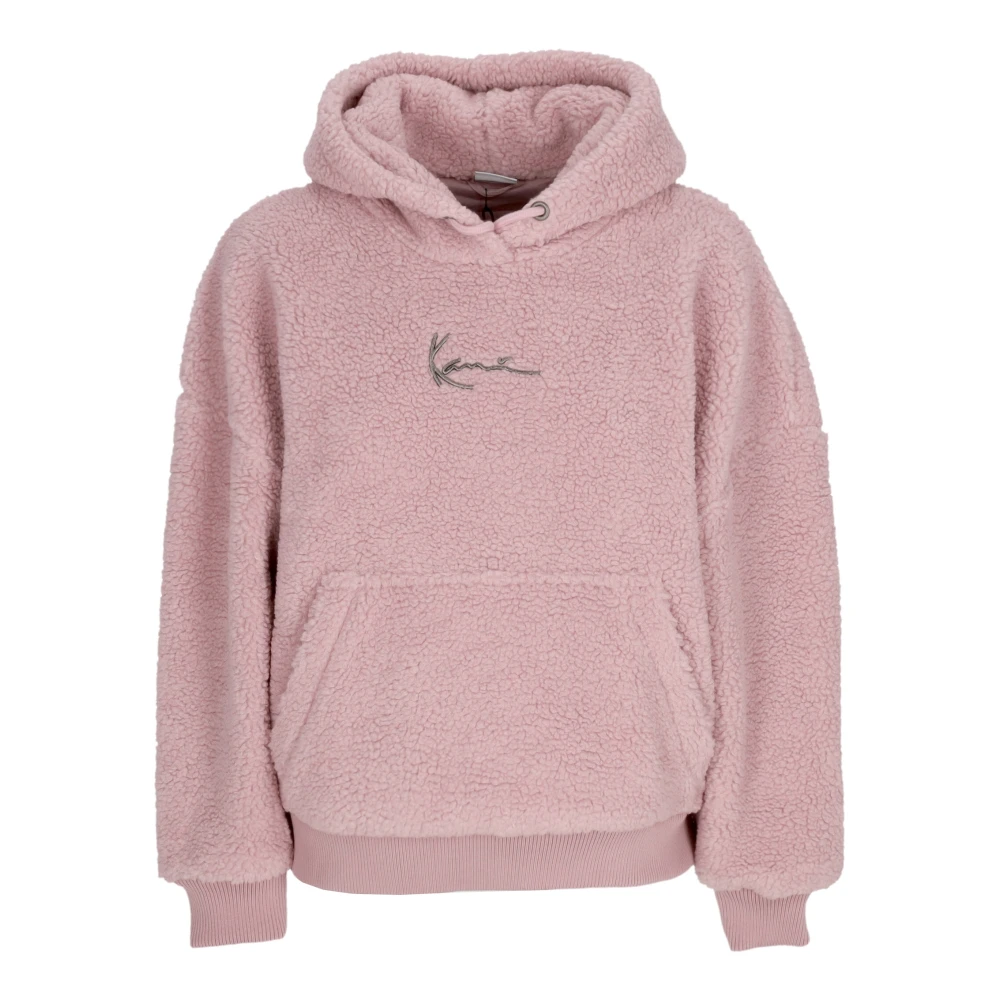 Karl Kani Metal Signature Teddy Hoodie Pink, Dam