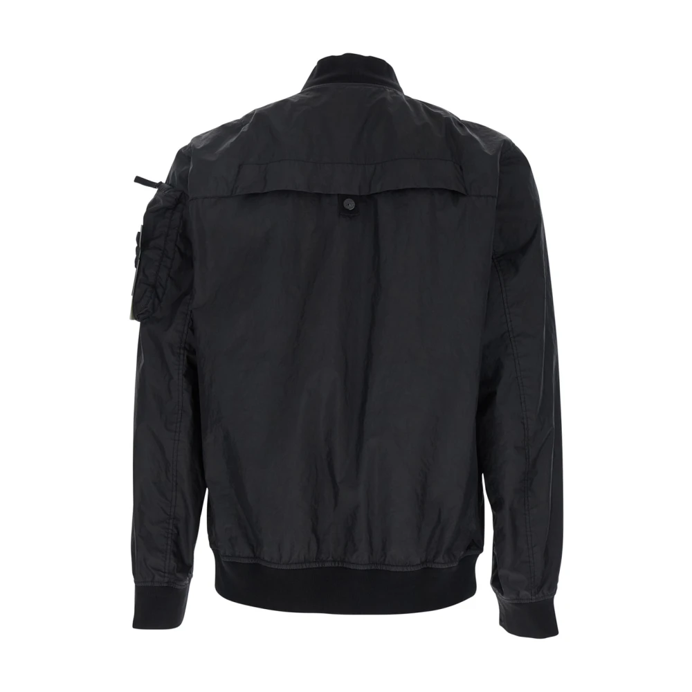 Stone Island Zwarte Bomberjack met Logopatch Black Heren