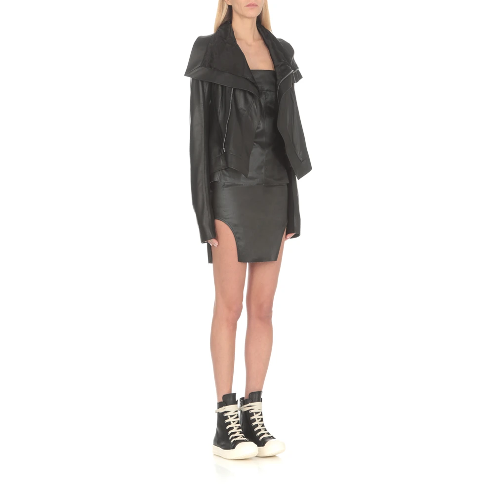 Rick Owens Zwarte katoenen top met rechte halslijn Black Dames