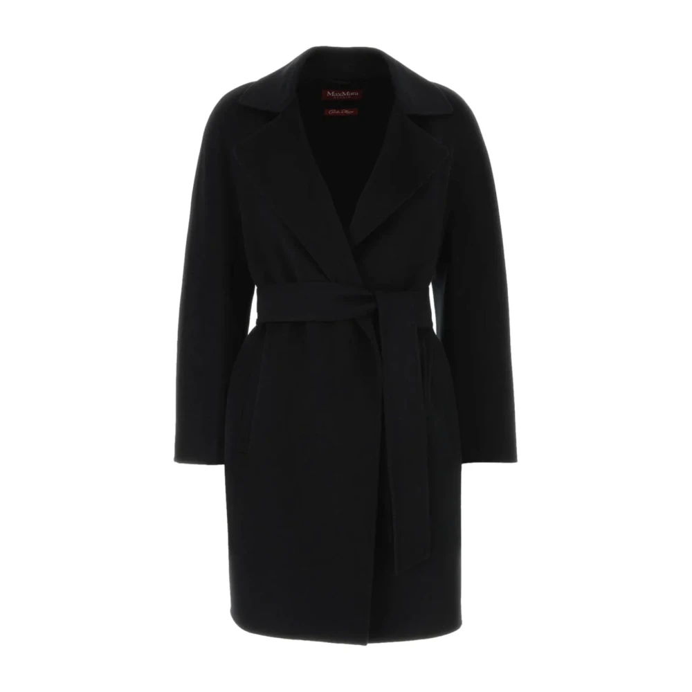 Max Mara Studio Women's Black Ajaccio Coat - Belted Coats - S - Coats
