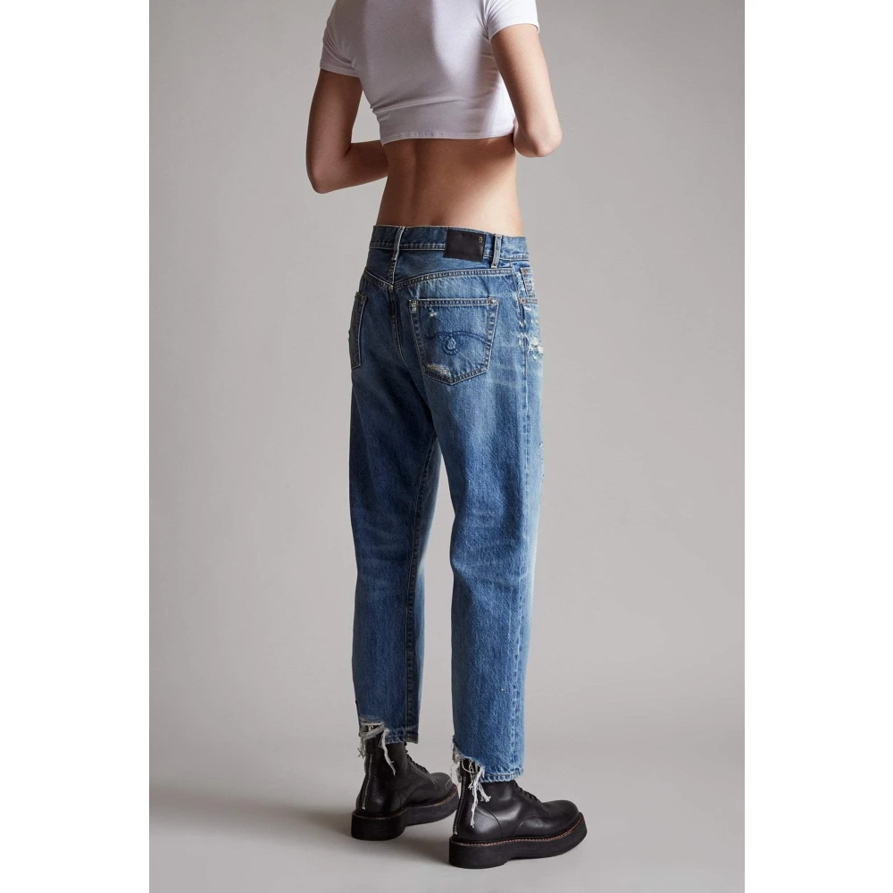 R13 Straight Jeans Blue Dames