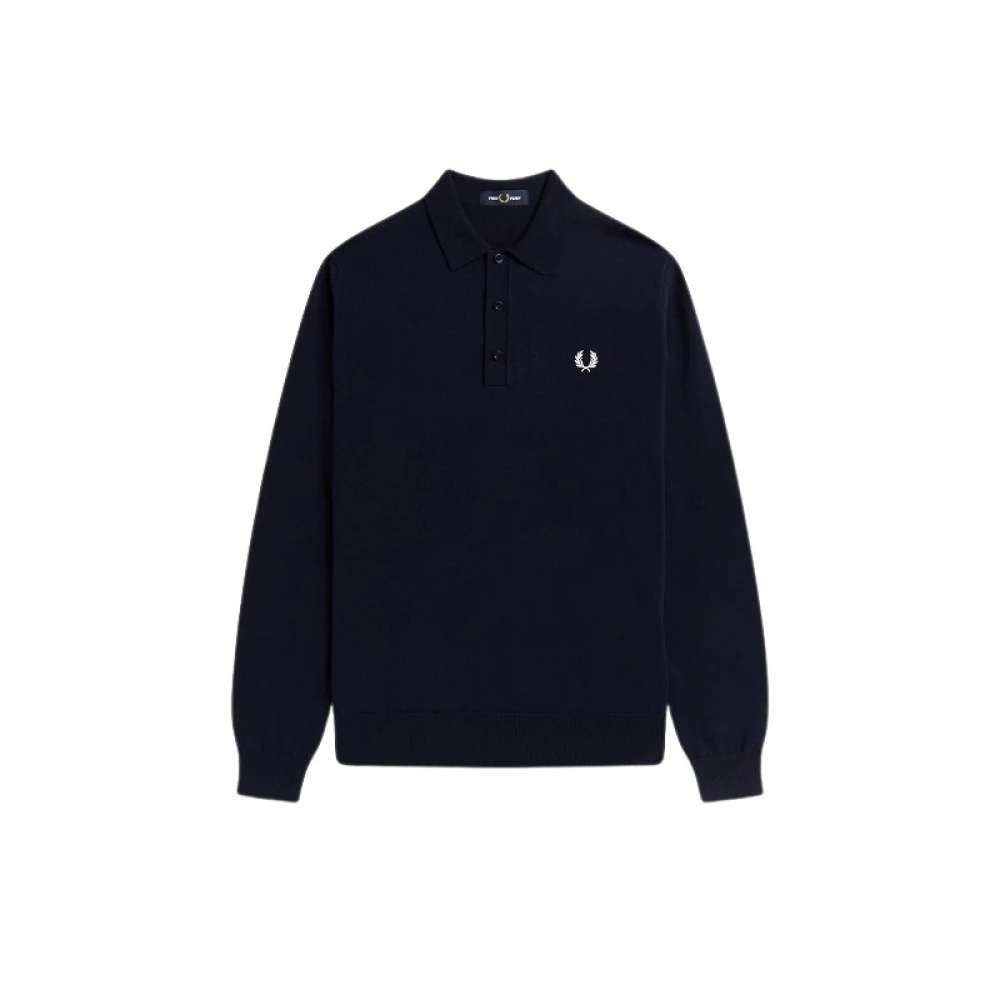 Fred Perry Lange Mouw Polo Shirt Blue Heren