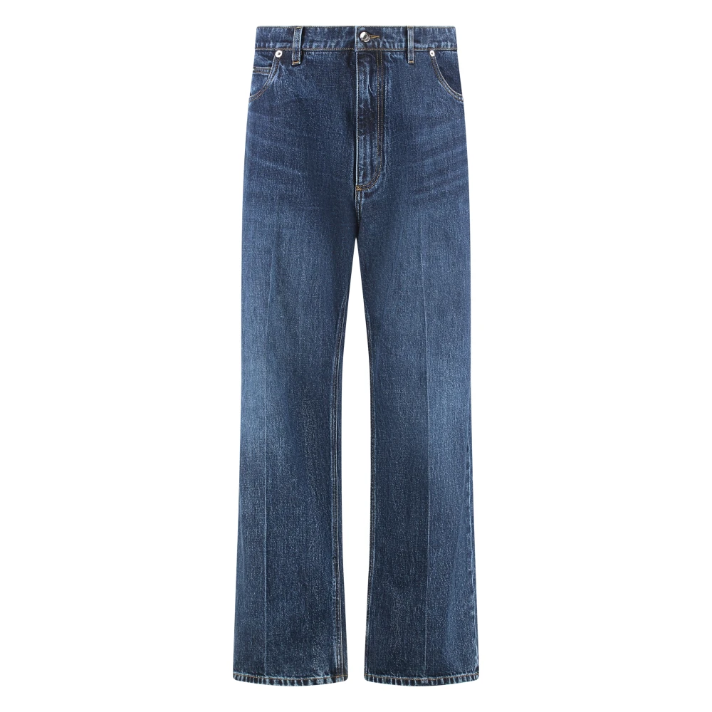 Dolce & Gabbana Men's Blue Straight Fit Jeans, L, Wide Leg Jeans