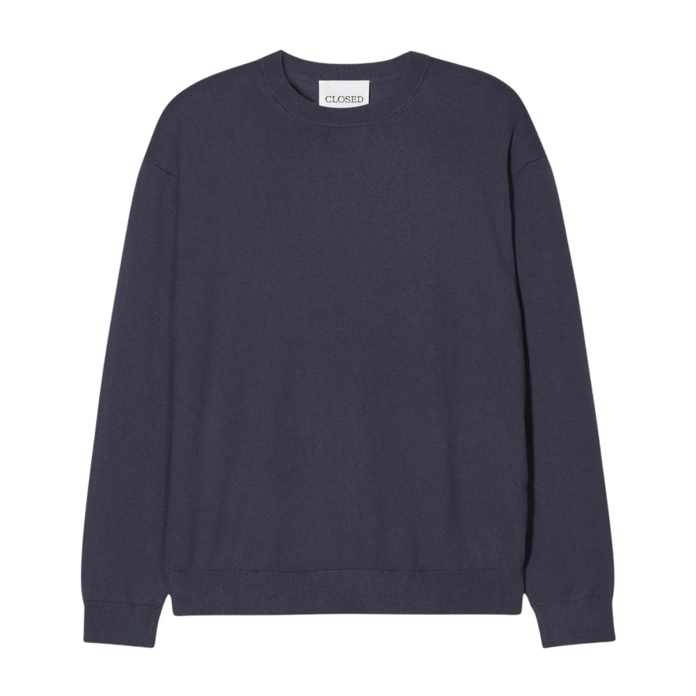 Closed Katoen Cashmere Crewneck Sweatshirt Blue Heren