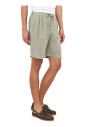bruine-linnen-elastische-taille-shorts