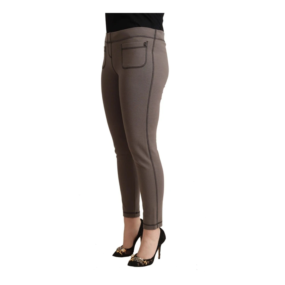 John Galliano Grijze Skinny Broek met Logo Details Gray Dames