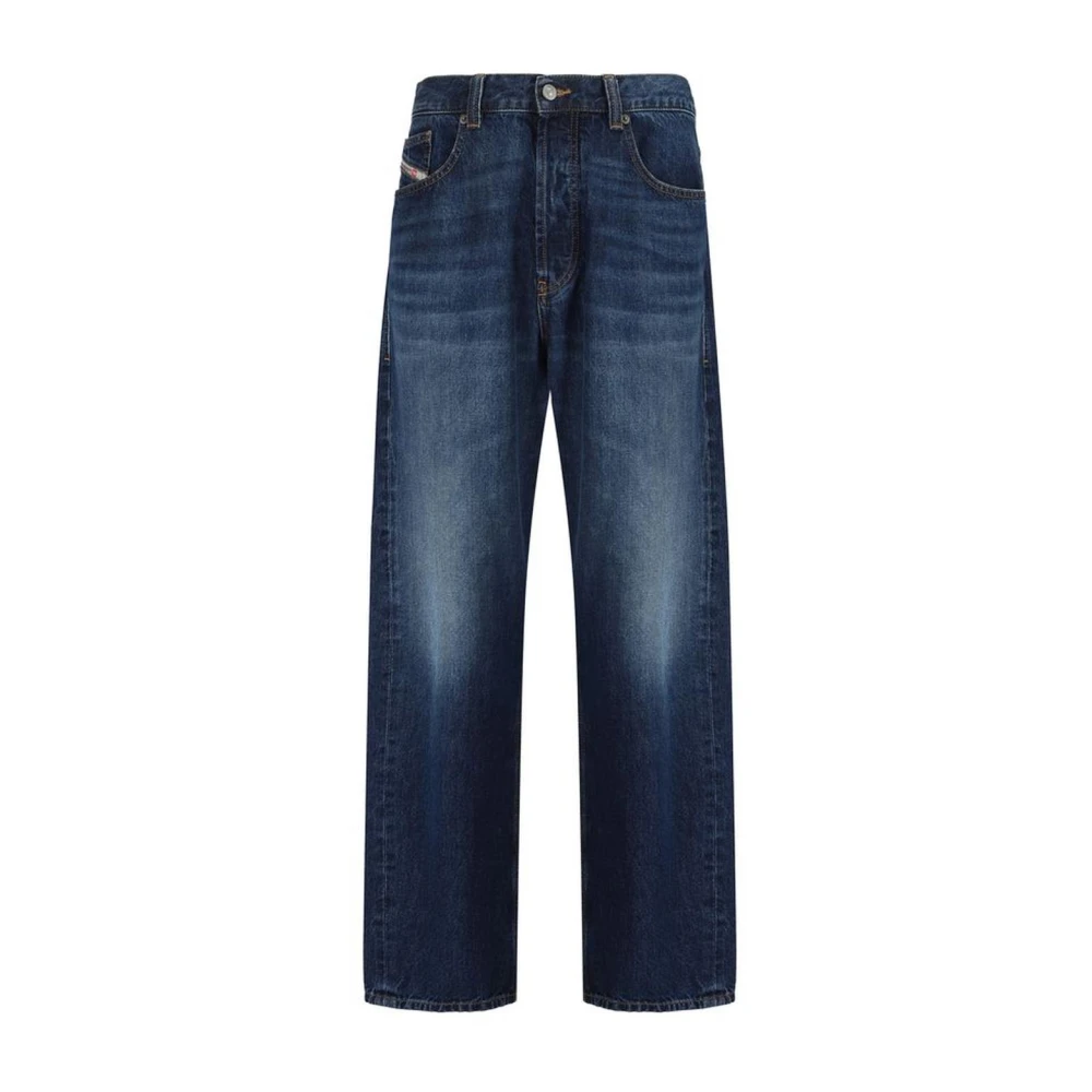Diesel Klassieke Five-Pocket Jeans met Leren Patch Blue Heren