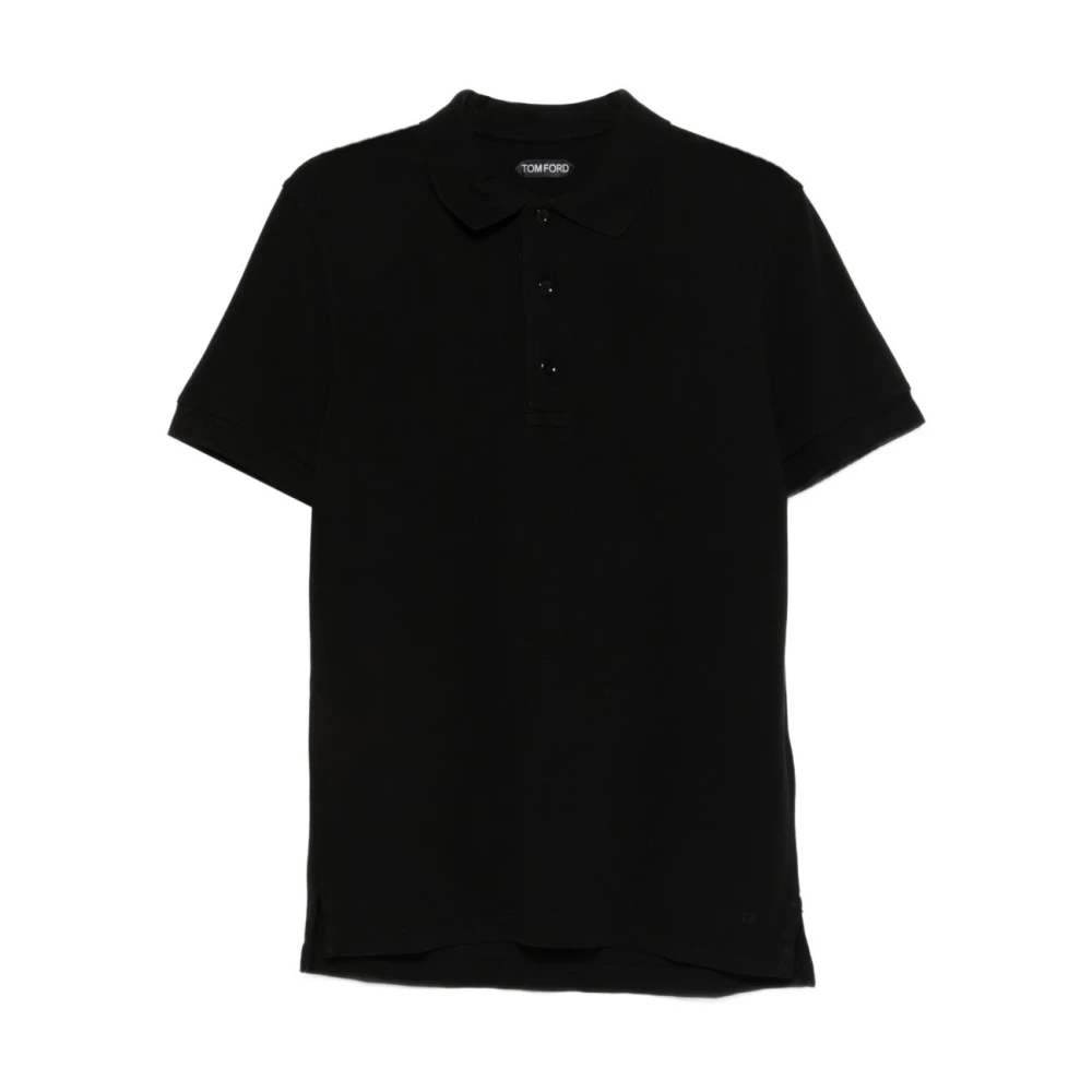 Tom Ford Mannelijk Zwart Tops Heren, 3XL, Katoen, Piquet Polo