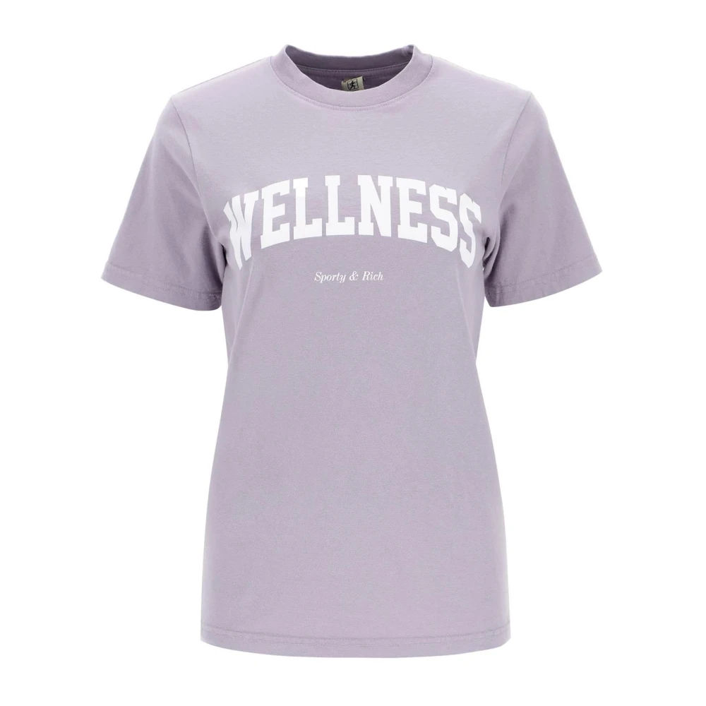 Sporty & Rich Contrasterend Wellness Print T-Shirt Purple Dames