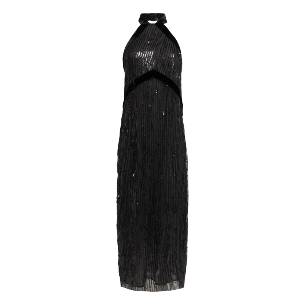 Weili Zheng Elegante Gatsby-stijl Paillettenjurk Black Dames