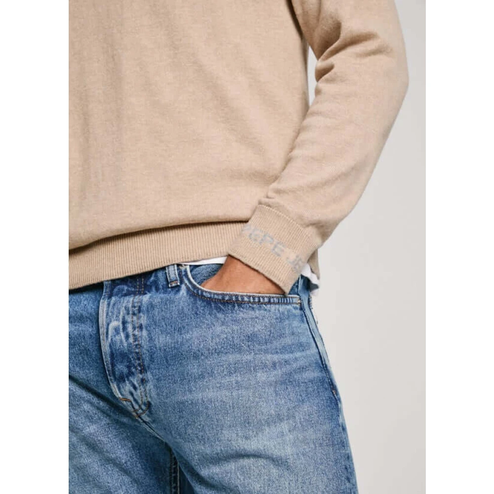 Pepe Jeans Regular Fit Katoen Wol Kasjmier Trui Beige Heren