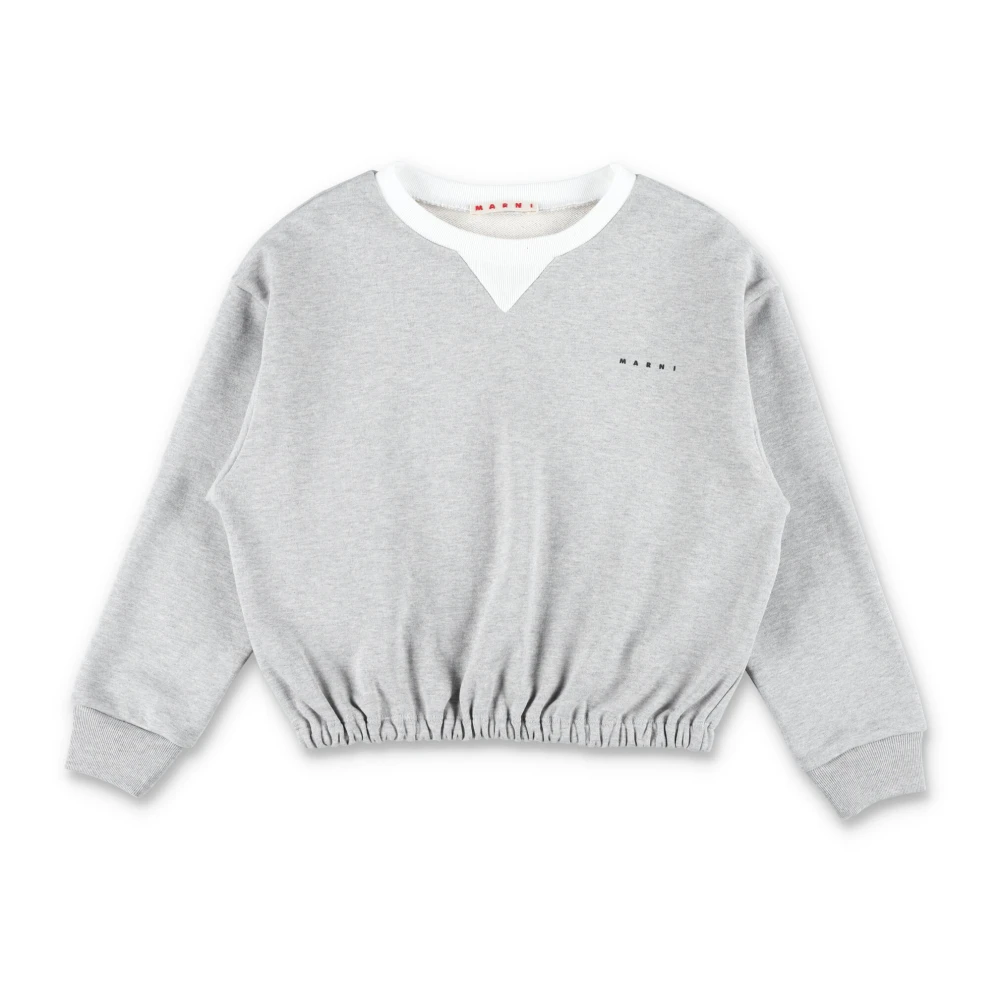 Marni Girls Gray Kids Sweatshirts, 12 Y, Fleece Collar