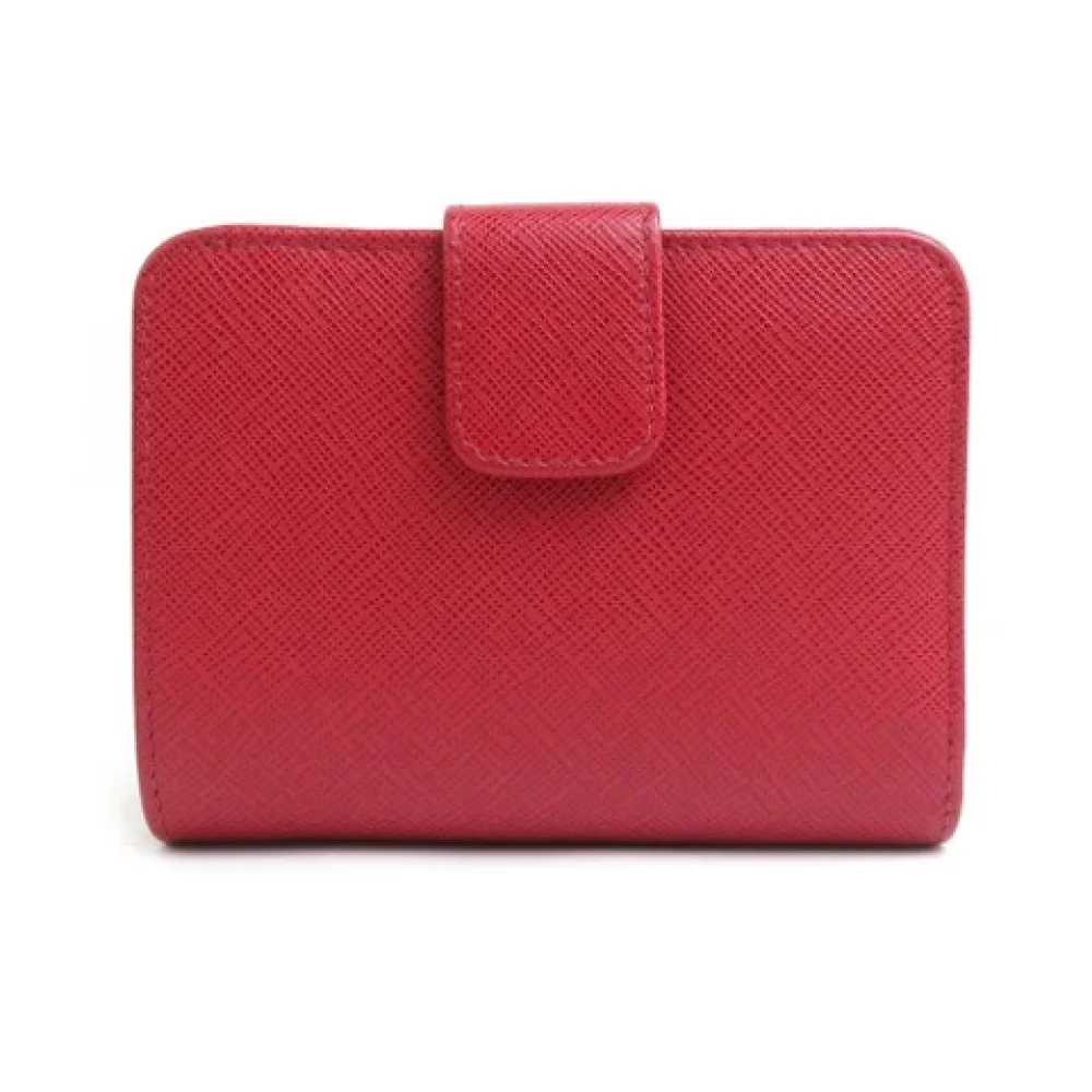 Prada Vintage Pre-owned Leather wallets Red Dames