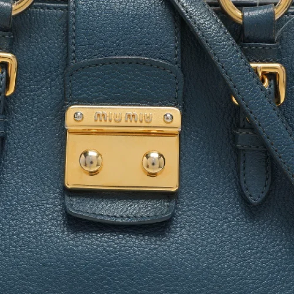 Miu Pre-owned Leather totes Blue Dames