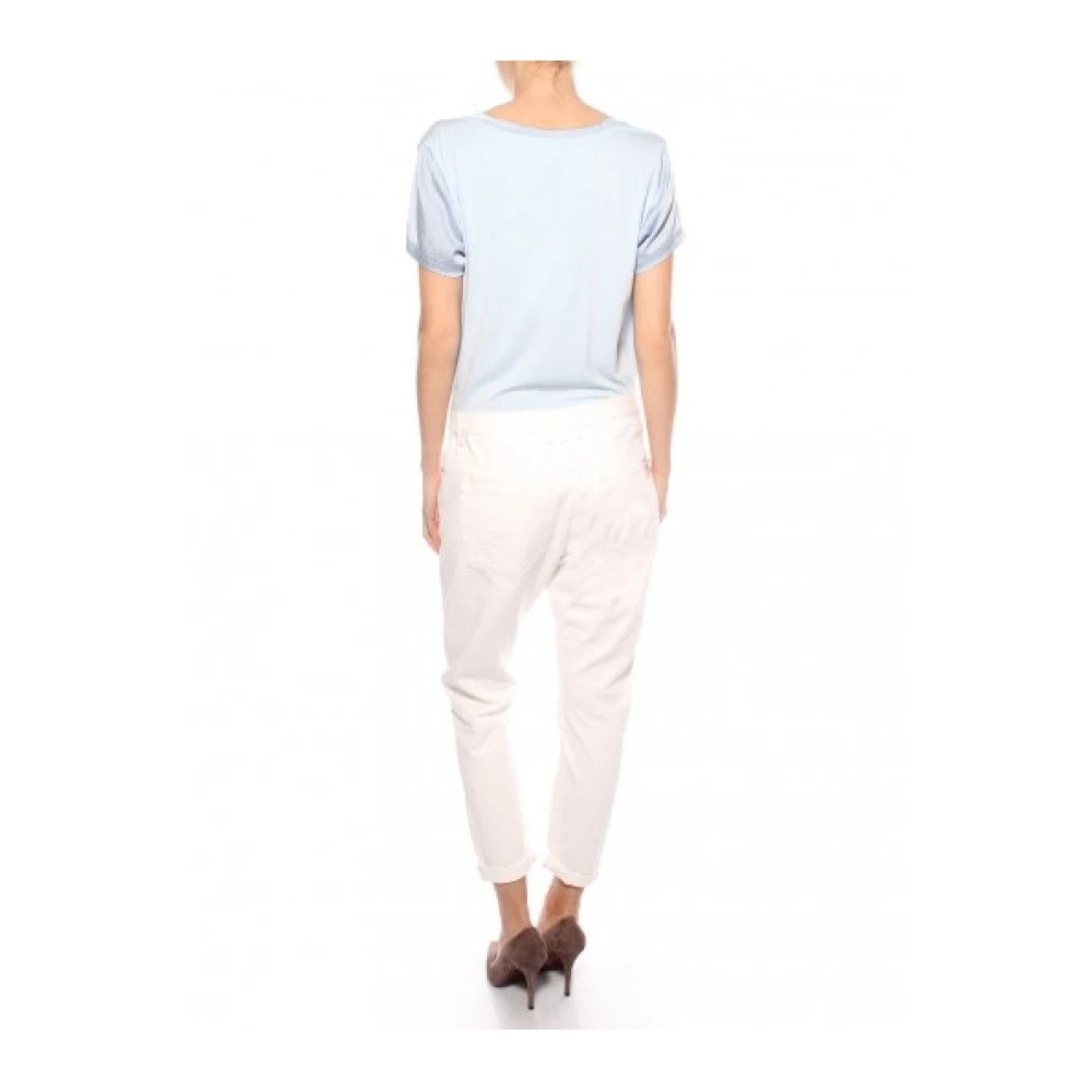 Twinset Witte gescheurde rechte broek White Dames