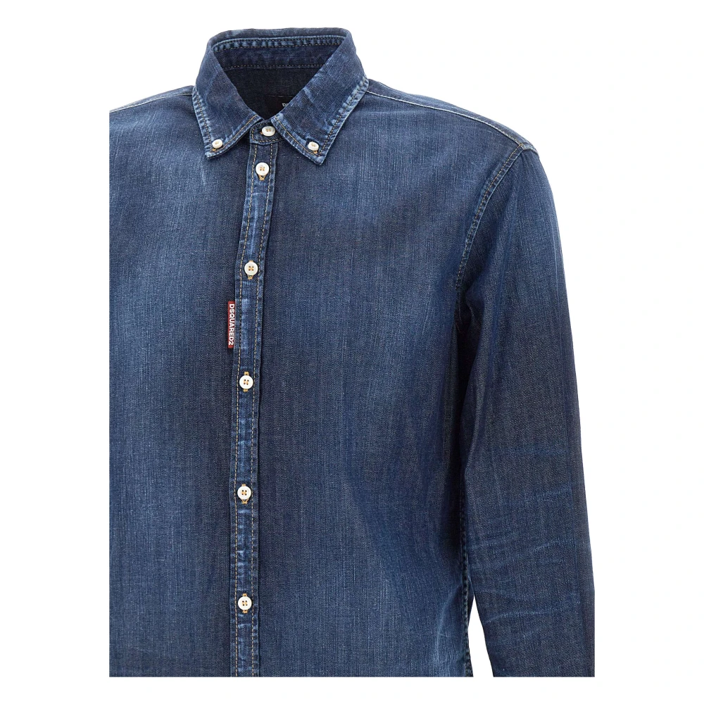 Dsquared2 Stijlvolle Overhemden Blue Heren