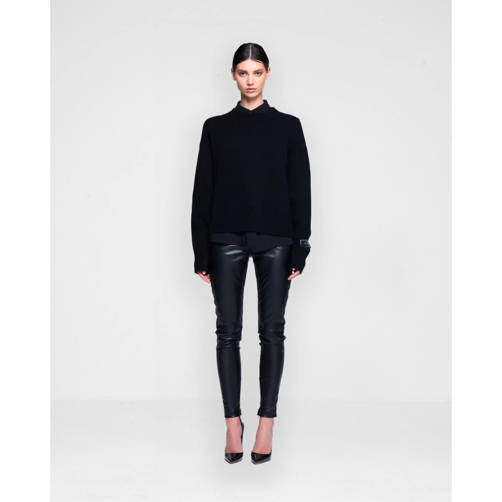 Silvian Heach Oversized Ronde Hals Trui Black Dames