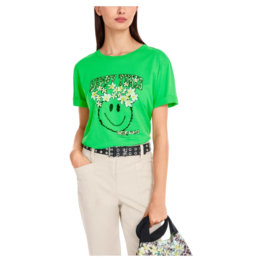 Marc Cain Biologisch katoenen T-shirt Green Dames